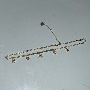 Pura Vida Gold Spooky Halloween themed paper clip choker necklace